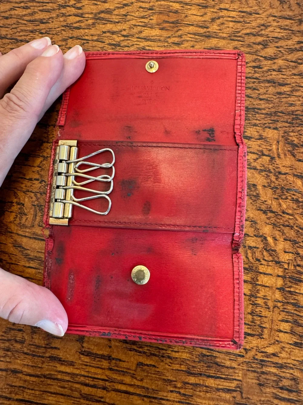 Louis Vuitton Red Epi Leather Key Holder